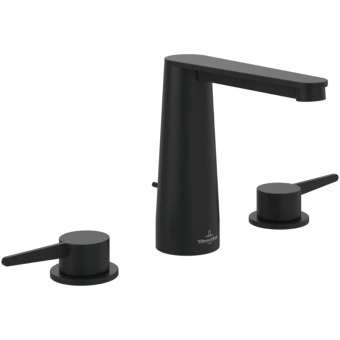 Mitigeur lavabo 3 trous Conum sans tirette Noir mat