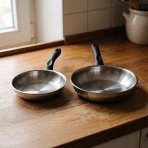 Set 2 poêles en inox Fackelmann Geneva