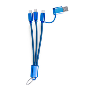 Cable Cargador triple Conexión Micro USB, Tipo C y Lightning 5V DC 2.4A