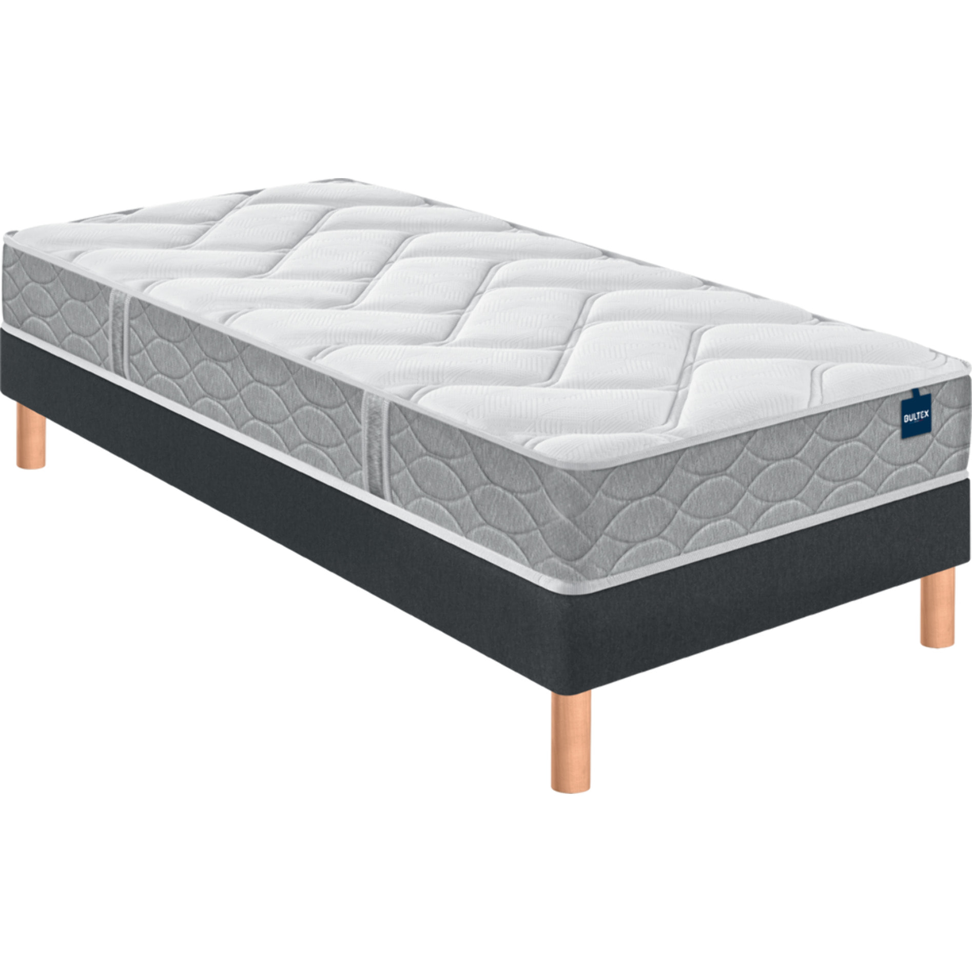 Ensemble BACK TO BASICS 1 place | Matelas H 19cm avec sommier ferme |confort ferme