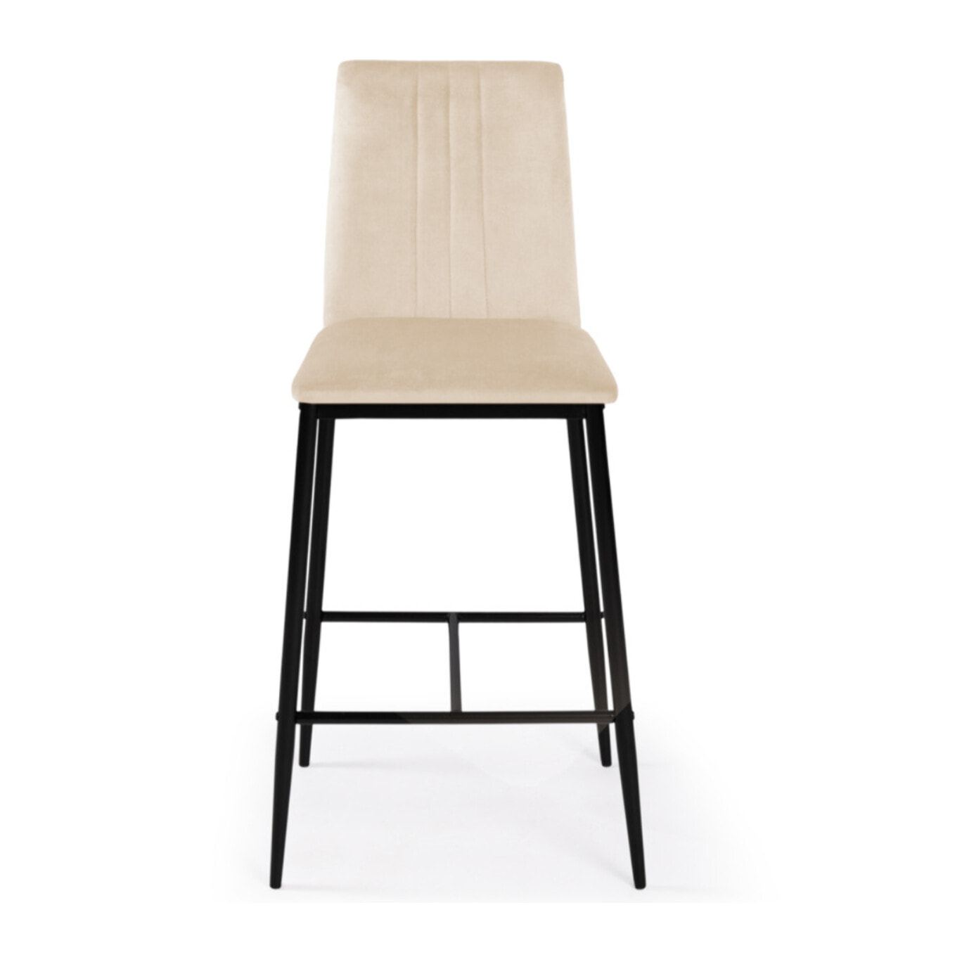 Tabourets de bar glam Jade en velours - Crème