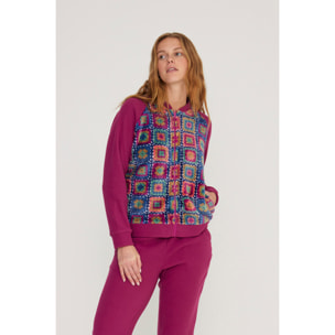 Completo loungewear donna folk in pile e coral Noidinotte