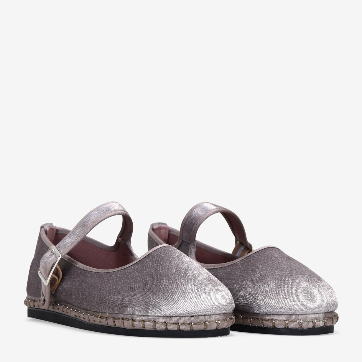 Bailarinas lila de terciopelo con hebilla