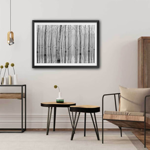 Affiche nature automnale pieds dans l'eau Affiche + cadre en bois - Noir