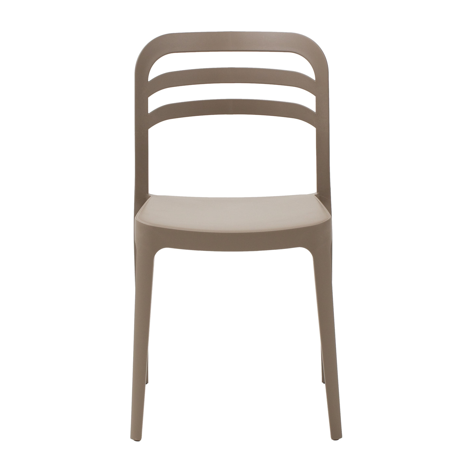 Set 2 sedie impilabili in polipropilene colore tortora