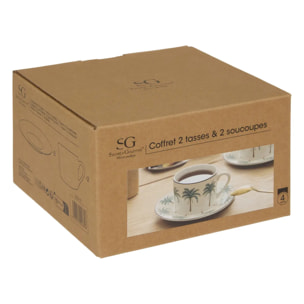 Coffret de 2 tasses avec coupelles Palm Resort 20cl