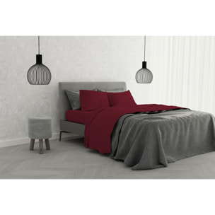 COMPLETO LETTO ELEGANT MADE IN ITALY MICROFIBRA - BORDEAUX MATRIMONIALE