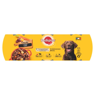 PEDIGREE 12 Boîtes en sauce 3 variétés pâtée pour chien 800g (4x3)