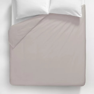 Housse de couette satin de coton uni beige Ava uni taupe