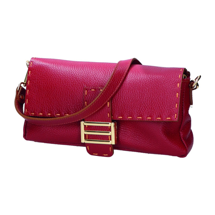 Borsa a spalla da donna - Modello Wally - Vera pelle - 29.0 x 13.0 x 9.0 cm