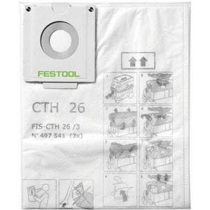 Sac filtre de sécurité FESTOOL FIS-CTH 26 - 3 pièces - 497541