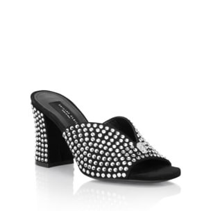 PHILIPP PLEIN Suede Platform Sandals Strass