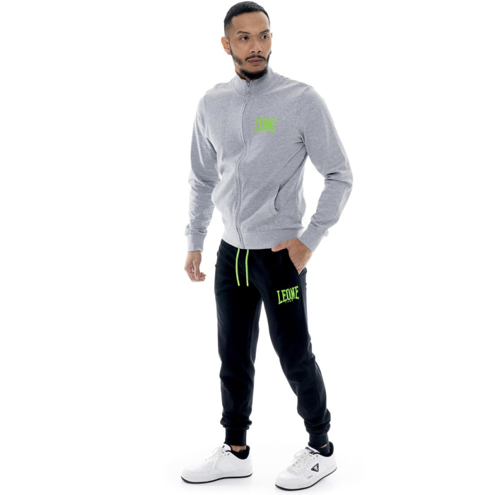 Chándal de hombre Leone HJ de algodón no perchado con cuello y cremallera