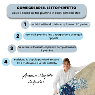 PARURE COPRIPIUMINO ARTE, STAMPA DIGITALE, 100% MICROFIBRA - MATRIMONIALE