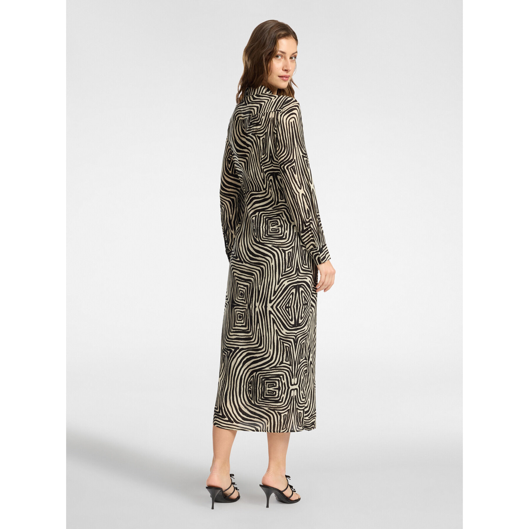 Elena Mirò - Vestido de viscosa estampado - Negro