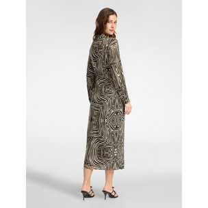 Elena Mirò - Vestido de viscosa estampado - Negro