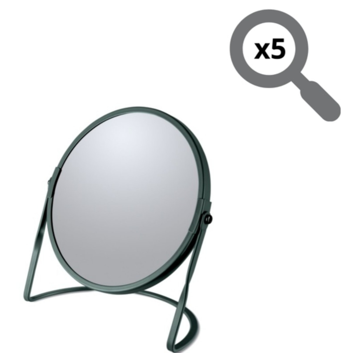 Miroir grossissant sur pied Acier AKIRA Vert Foncé Spirella