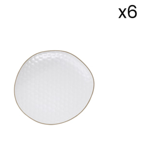 Set 6 piatti fondi Impronte in stoneware