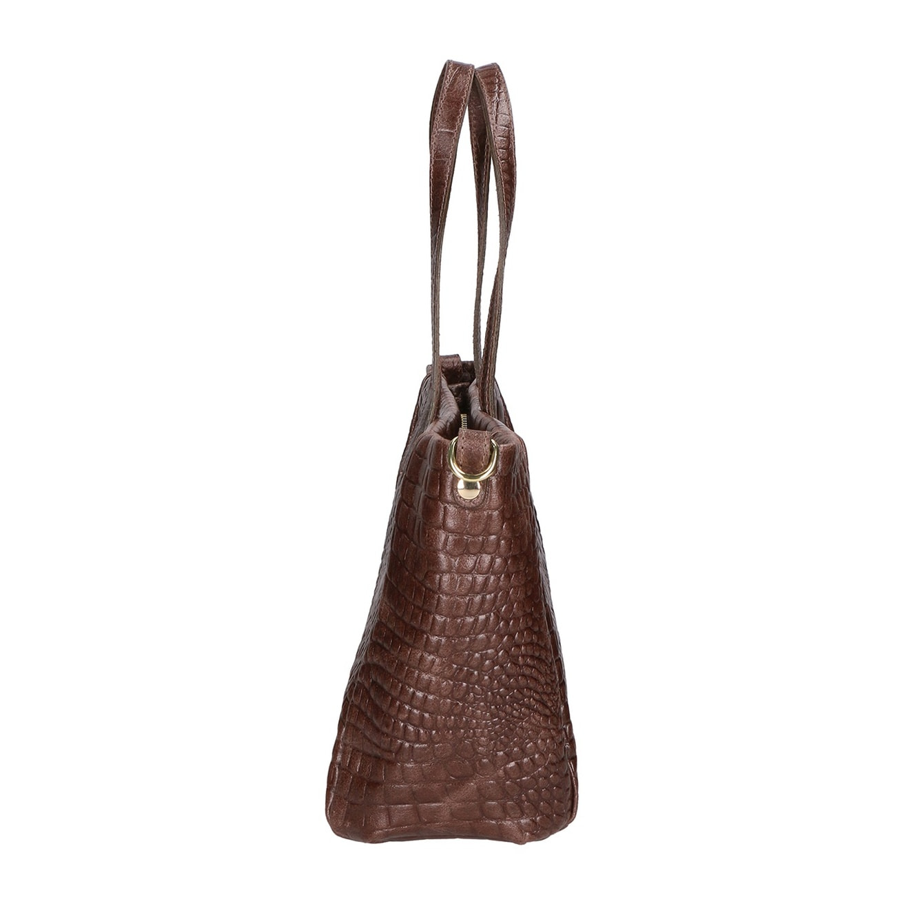 Borsa a spalla da donna - Modello Lorella - Vera pelle croco - 37.0 x 23.0 x 10.0 cm