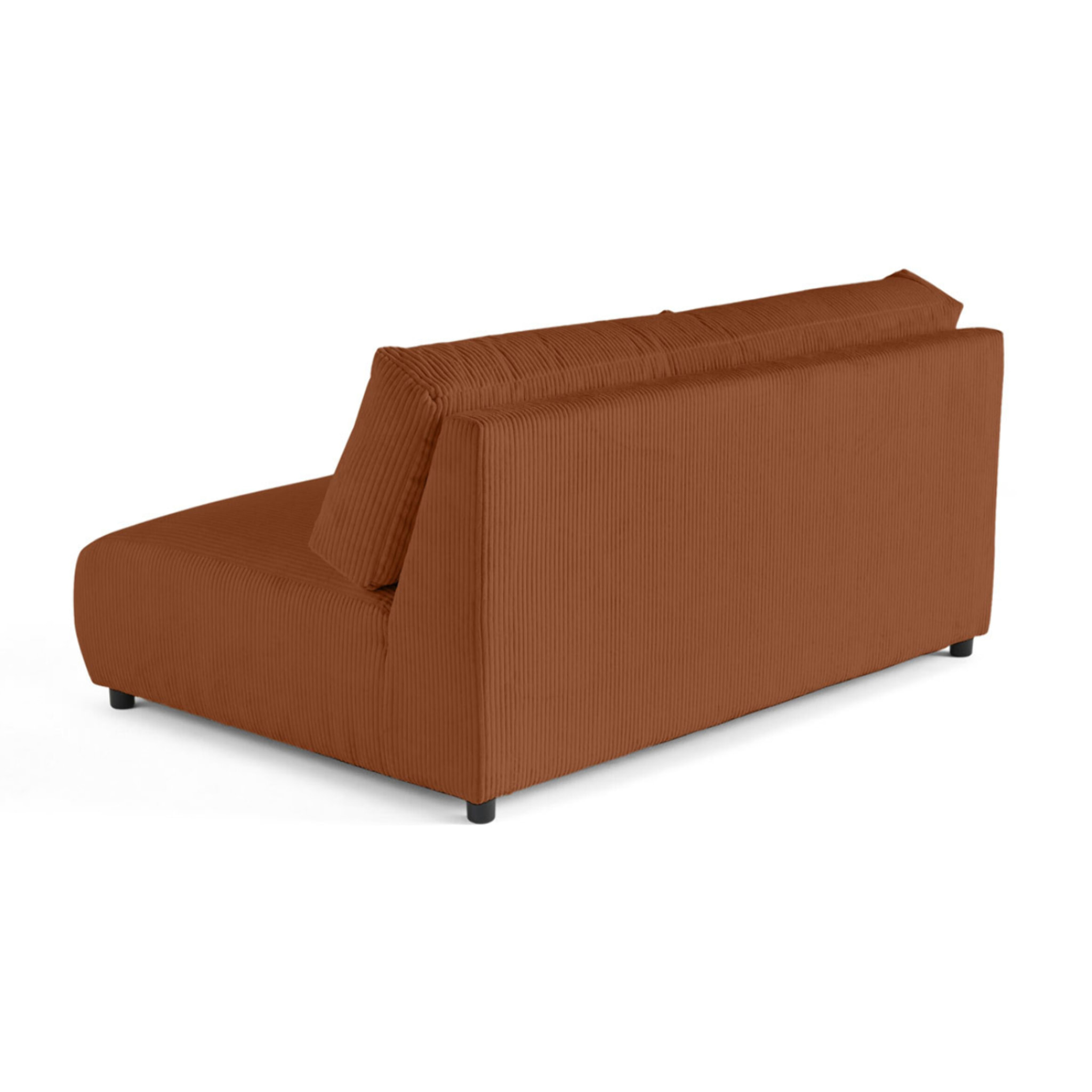Garance - module d'assise 3 places - en velours côtelé - Terracotta