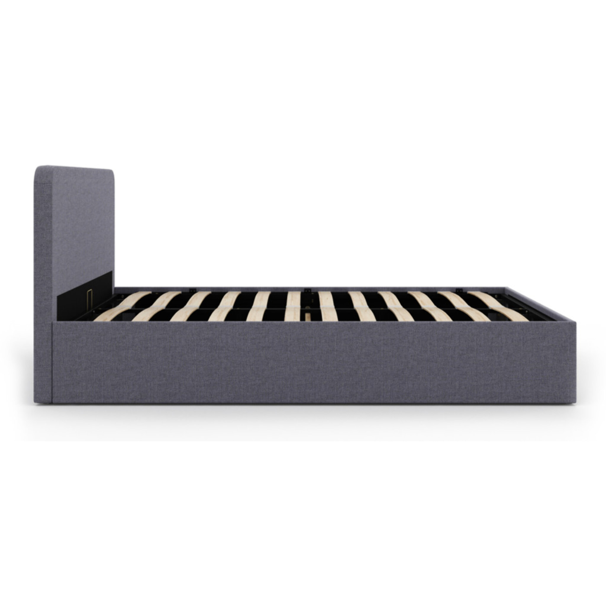 Lit coffre Louise 160x200cm tissu gris