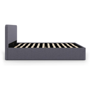 Lit coffre Louise 160x200cm tissu gris