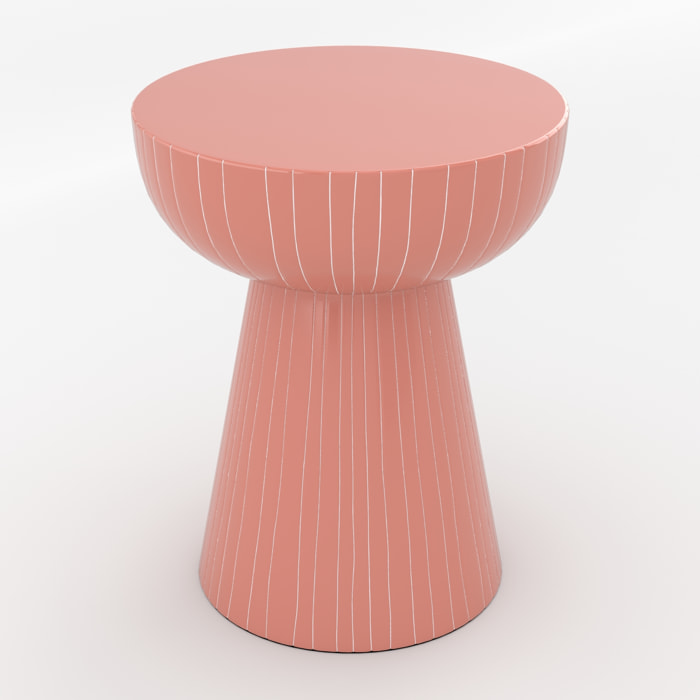 Table d'appoint ronde en métal rose D34.5 cm - Sidonie