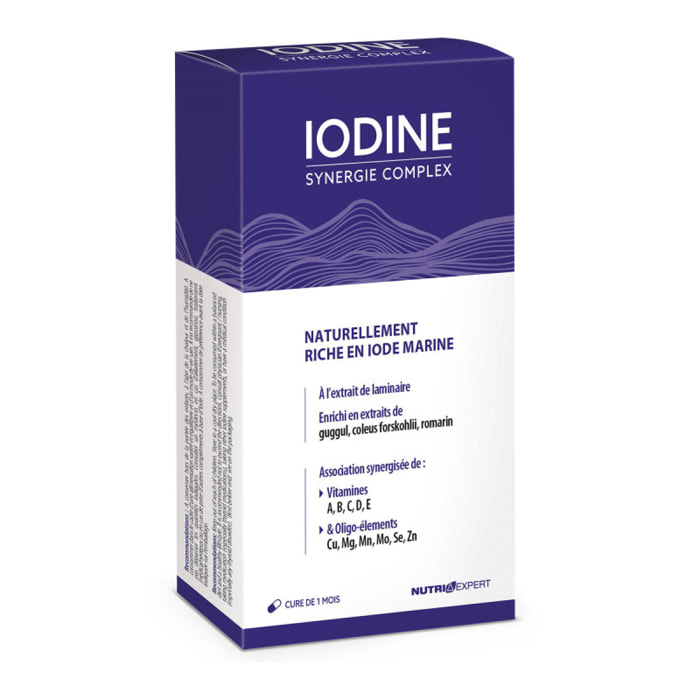 NUTRI EXPERT - Iodine Synergie complex® - A base de plantes, vitamines et minéraux - Naturellement riche en iodine marine - 60 gélules végétales