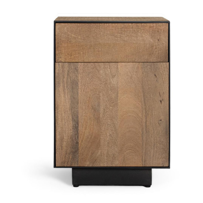 Mesitas de Noche de Madera de Mango 45 Cm Estilo Industrial Moderno