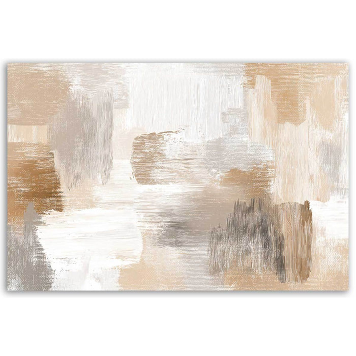 Tableau abstrait peinture beige Toile imprimée