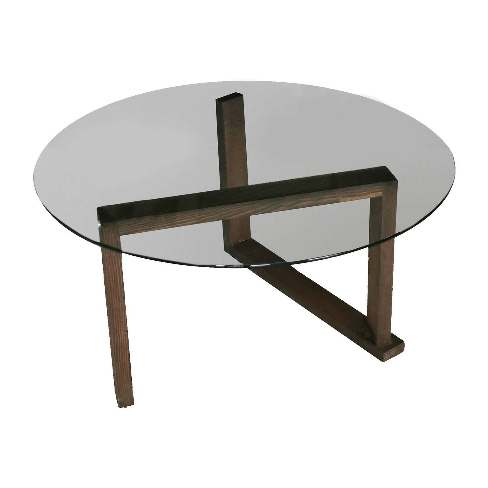 Tavolino da salotto Ragia, Tavolo basso da caffè, Portariviste per divano, Ripiano da soggiorno, 80x80h41 cm, Noce