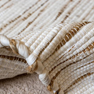 Tapis en coton et jute blanc et beige 170x240cm ANKARA
