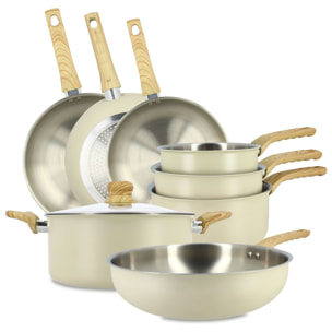 Batterie de cuisine 8 pièces en acier inoxydable - tous feux EASYNOX