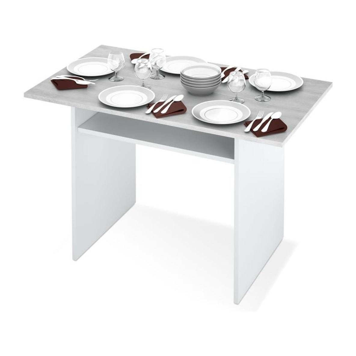 Mesa consola extensible Tavolo Blanco Artik (Blanco Mate) - Gris Cemento