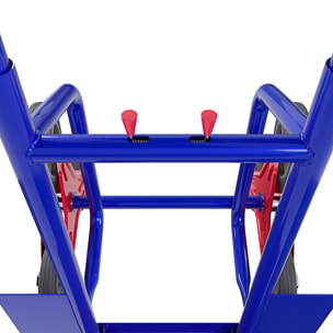 Carrello A Mano Montascale Portapacchi Portata Max 200 Kg Carrellino Pieghevole Acciaio Tubolare Ruote In Gomma Trasporto Pacchi 112 x 61 x 44 Cm Blu