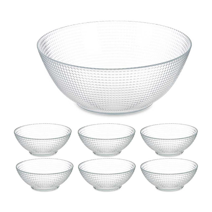 Set di 7 ciotole in vetro.