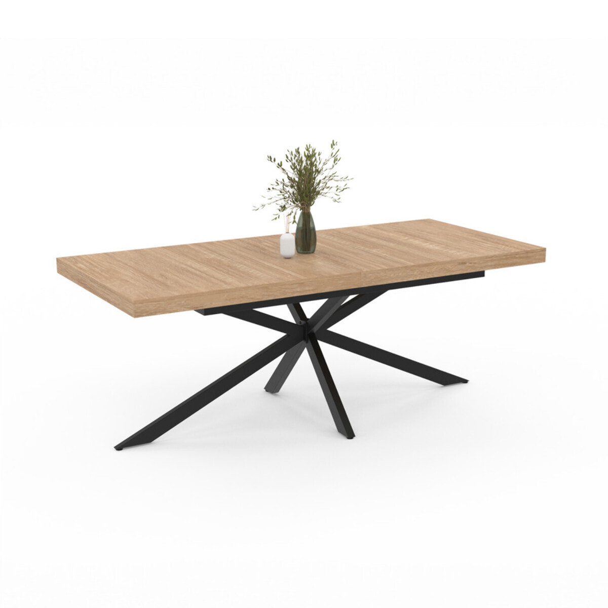 Table à manger extensible Spider avec rangement intégré - Bois - Noir