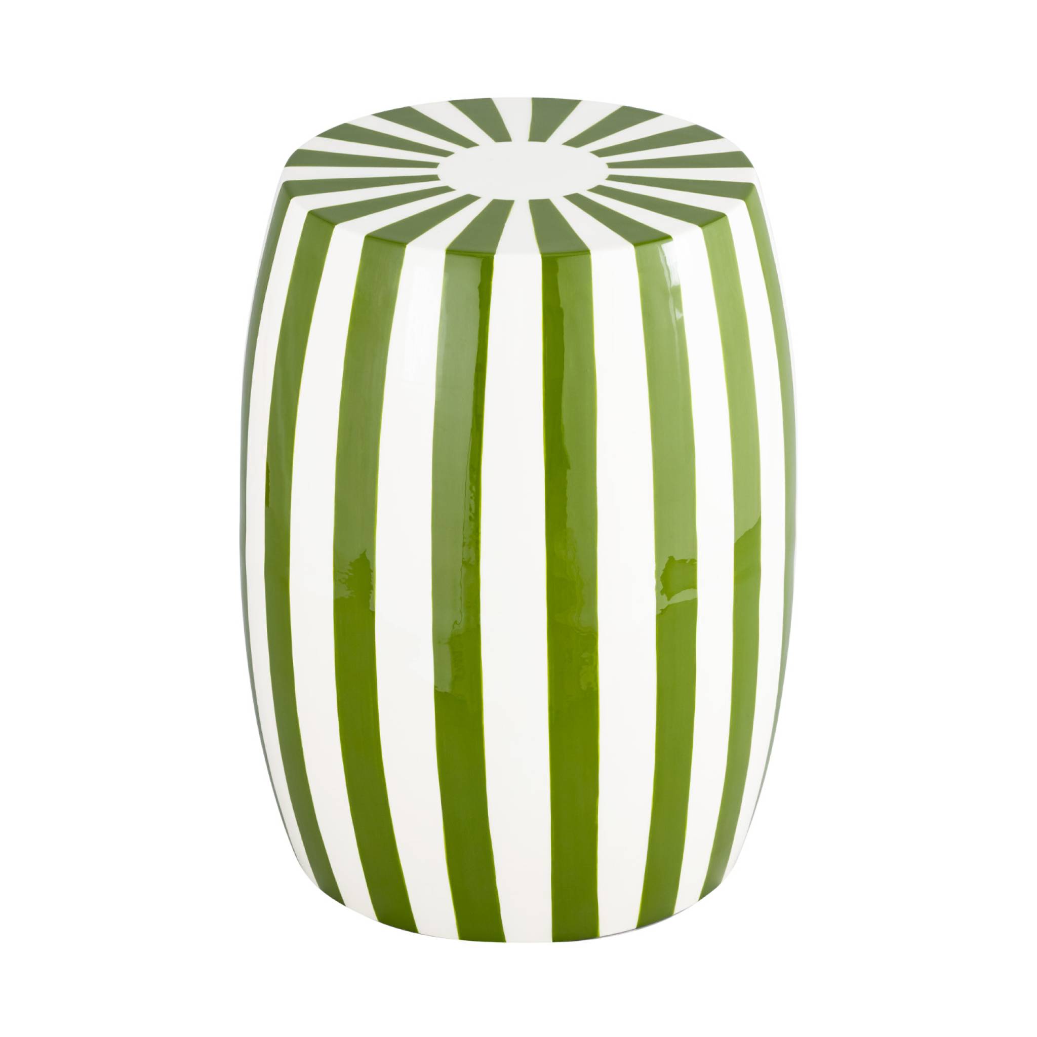 Table d'appoint. bout de canapé. table de chevet acier émaillé. vert et blanc Ø35 x H 46cm - Mizzy