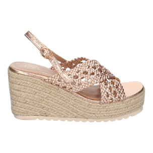 Sandalia de Cuña de Yute para Mujer, Comodas y Elegantes, Diseño Trenzado en la Pala