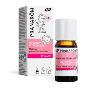Pranarom - Diffusion citronnelle pour bébé - Bio - 10 ml