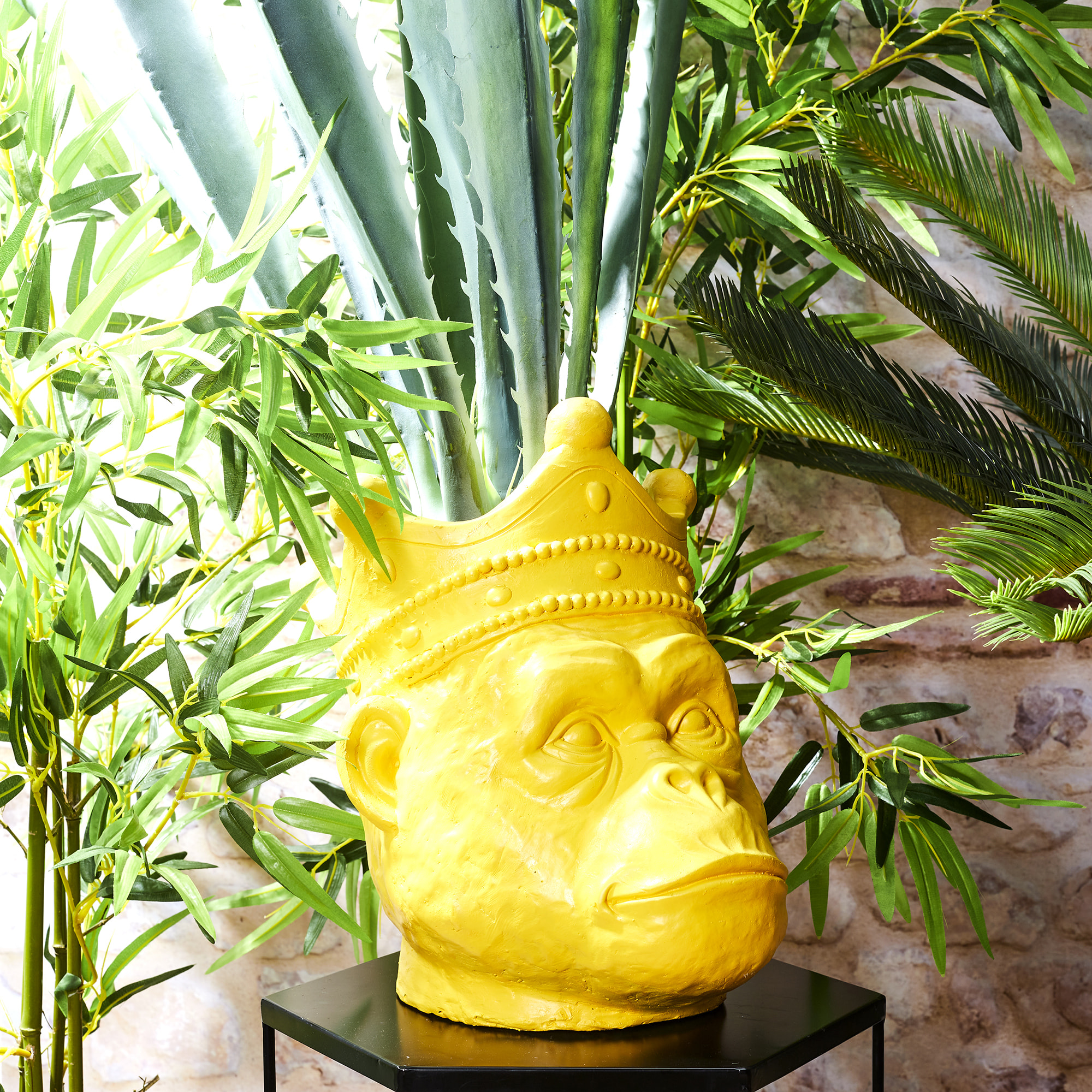 Porte Plante Orangoutan Magnesia Jaune H38.5cm