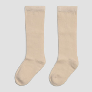 Calzini lunghi beige basico per neonato