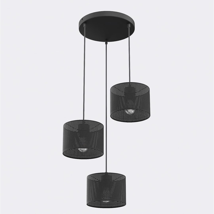 Lampada a sospensione LUX in acciaio nero opaco