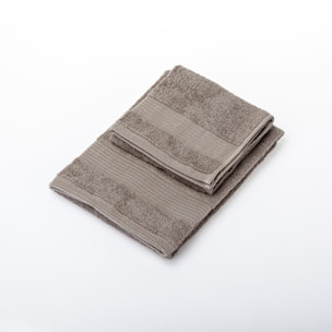 UNO CASA DESIGN Coppia Asciugamano + Ospite Julia in Spugna di Puro Cotone 500 gr/mq