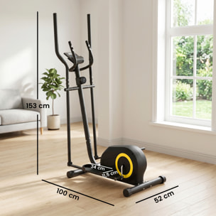 Bicicleta Elíptica para Casa, Máquina Elíptica Silenciosa con Bluetooth Compatible con App, 8 Niveles de Resistencia Magnética, Monitor LCD y Sensor de Pulso, Ruedas, Carga 120 kg