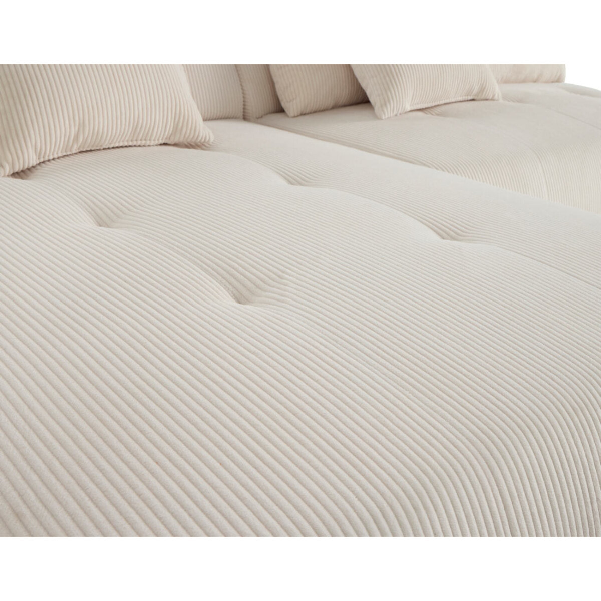 Onyx - canapé modulable d'angle gauche - 5 places - en velours côtelé - Beige
