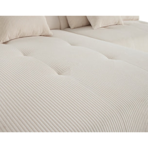Onyx - canapé modulable d'angle gauche - 5 places - en velours côtelé - Beige