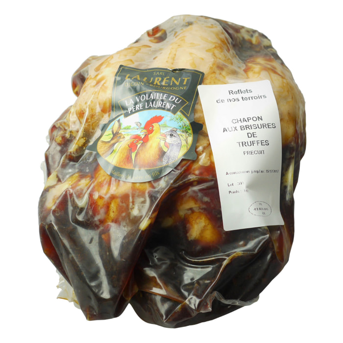 Chapon aux brisures de truffes sélection du père Laurent précuit prêt à rôtir - 3,6kg - France - Les volailles du père Laurent