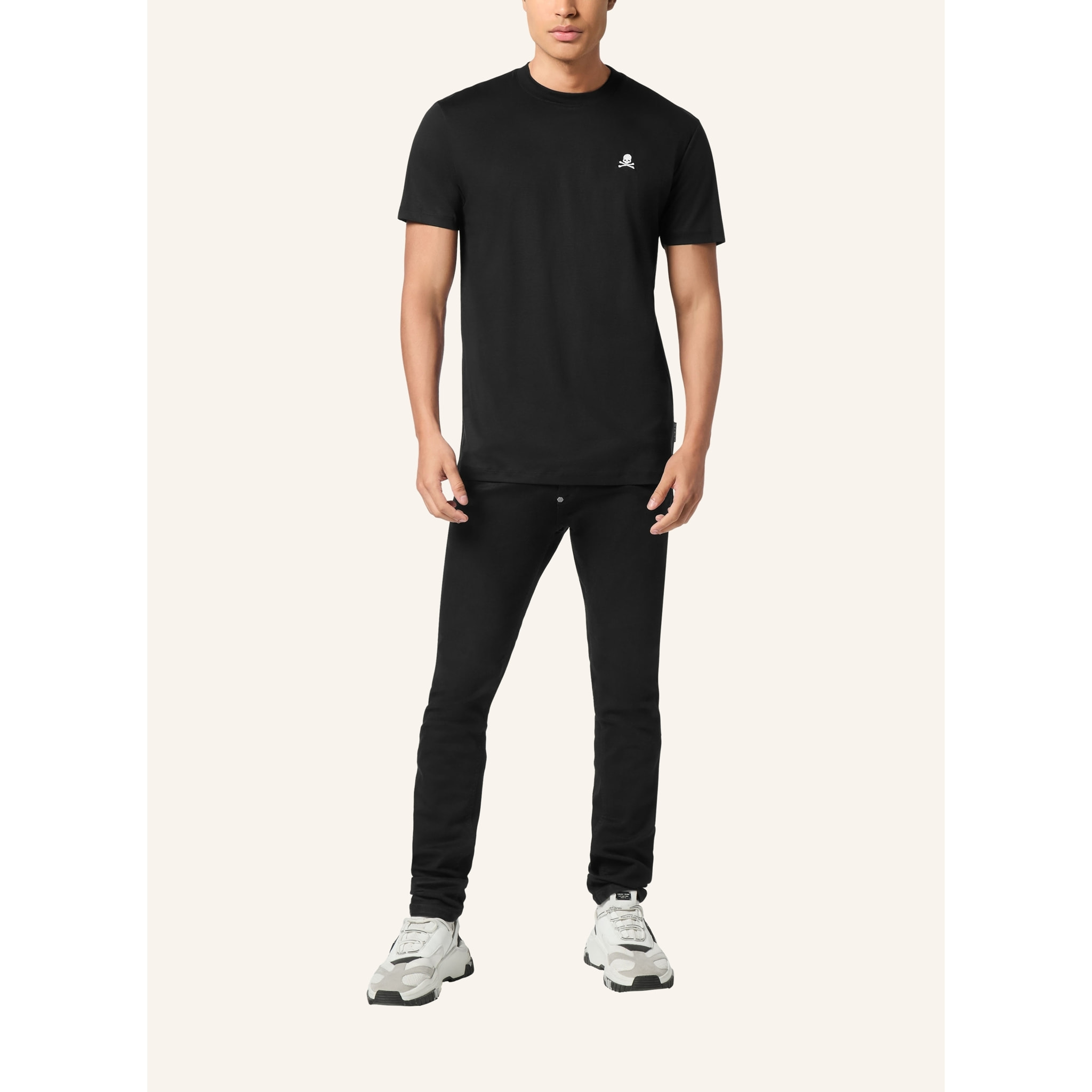 PHILIPP PLEIN Camiseta de cuello redondo y manga corta SKULL