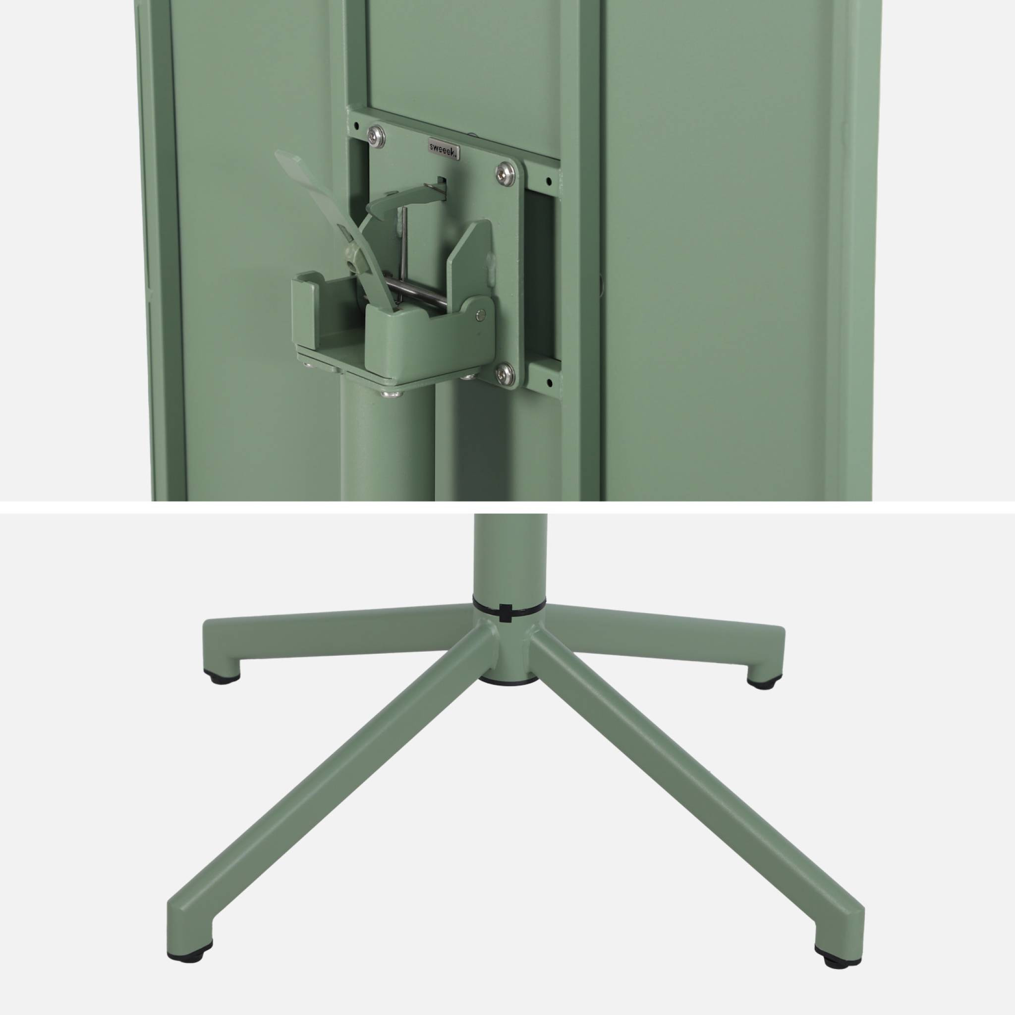 Table de jardin bistrot pliante métal + 2 assises EMILIA + CHIARA